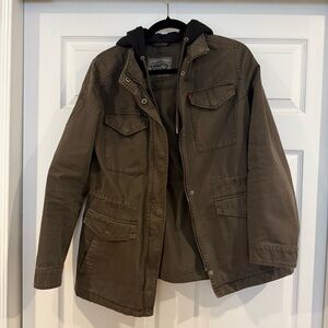 Levi’s Olive Utility Jacket with Removable Hood